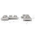 Divan Wisp Gray Fabric Sectional Sofa